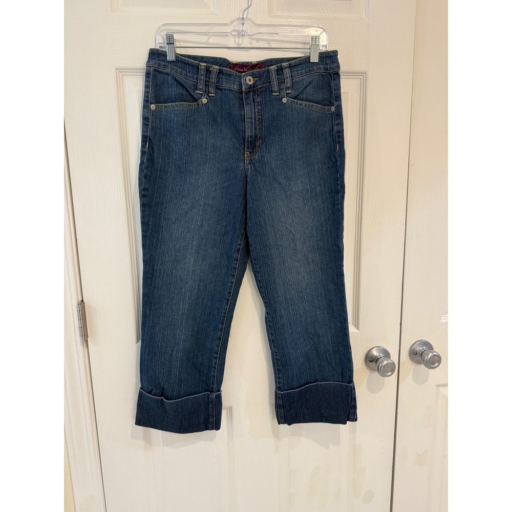 Gloria Vanderbilt Denim Capri Jeans Cuffed Hem Relaxed Fit Size 10